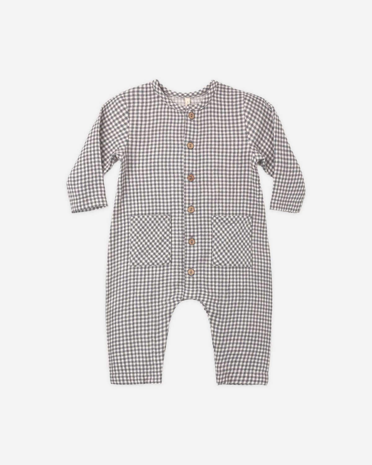 Quincy Mae - Pocketed Woven Jumpsuit Midnight Gingham