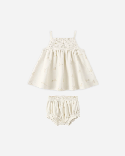 Quincy Mae - Smocked Tank and Bloomer Set Bunnies