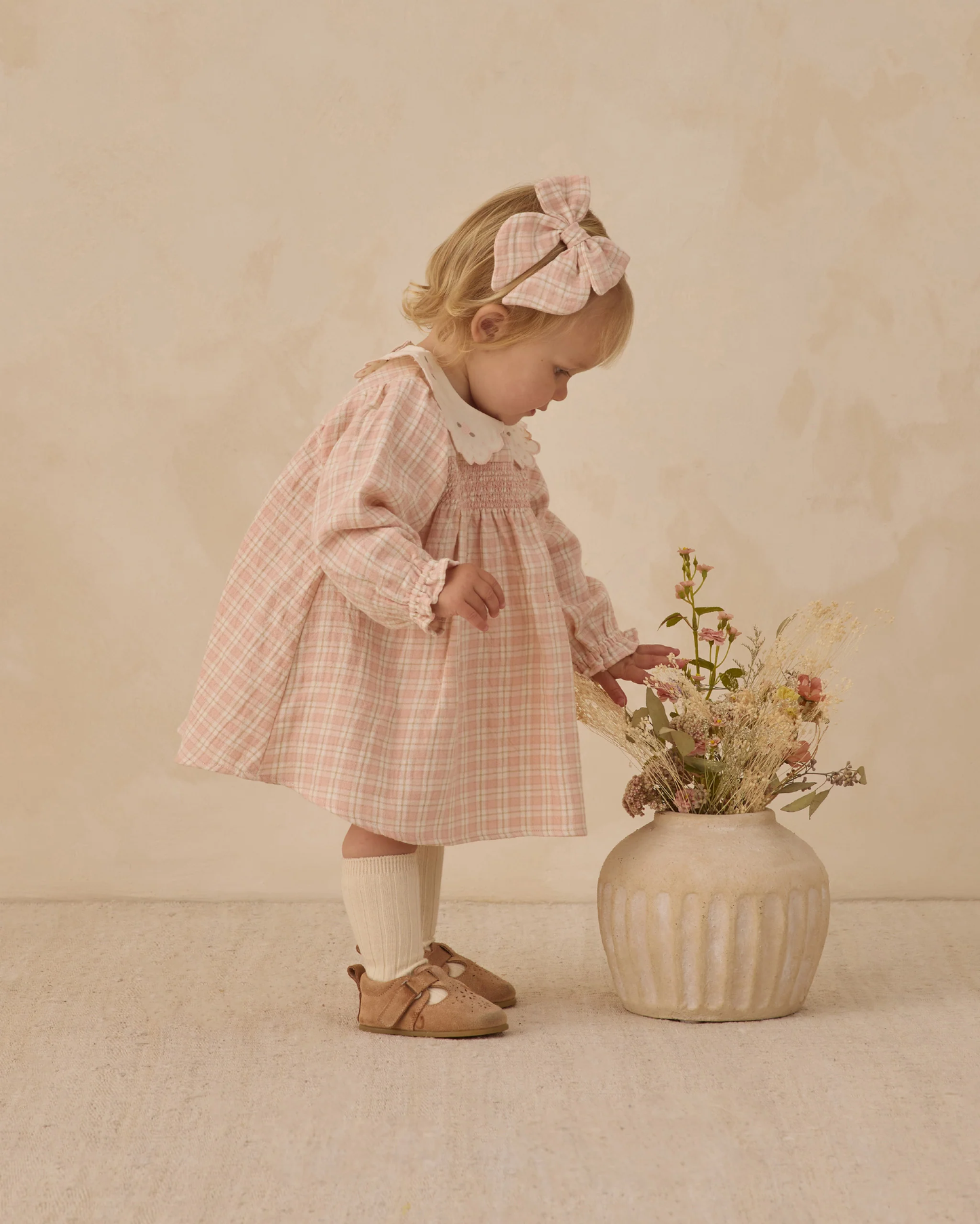 Quincy Mae -Callie Dress Pink Plaid