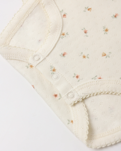 Quincy Mae - Pointelle Skirted Bodysuit Petit Fleur