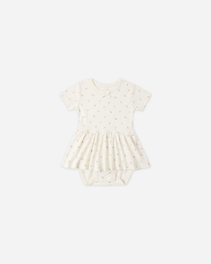Quincy Mae - Pointelle Skirted Bodysuit Petit Fleur
