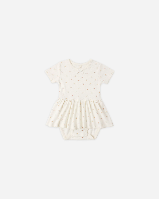 Quincy Mae - Pointelle Skirted Bodysuit Petit Fleur