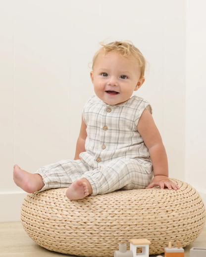 Quincy Mae - Woven Jumpsuit Blue Plaid