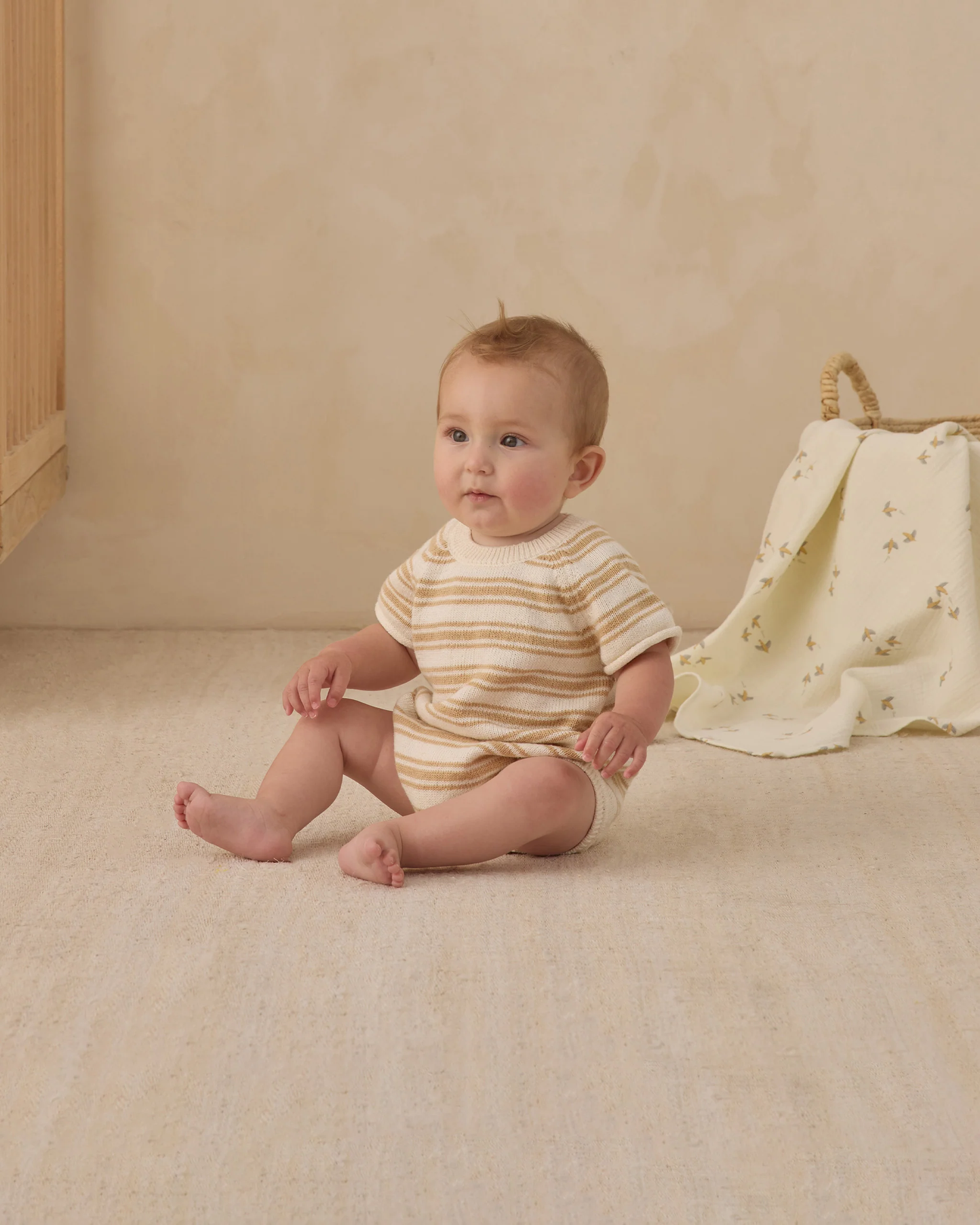 Quincy Mae - Rowan Romper Butterscotch Stripe