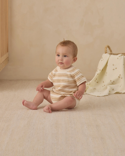 Quincy Mae - Rowan Romper Butterscotch Stripe