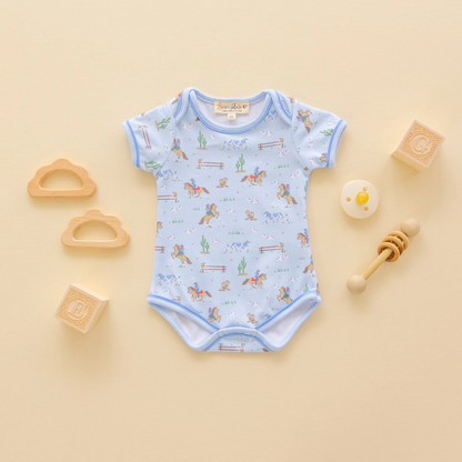 Magnolia Baby - Little Wranglers Lap Bodysuit Sky