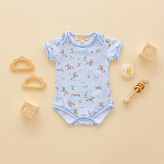 Magnolia Baby - Little Wranglers Lap Bodysuit Sky