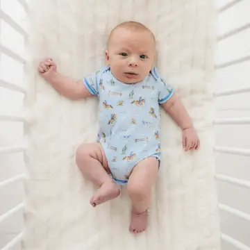 Magnolia Baby - Little Wranglers Lap Bodysuit Sky