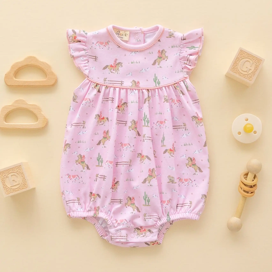 Magnolia Baby - Little Wranglers Bubble - Dusty Rose