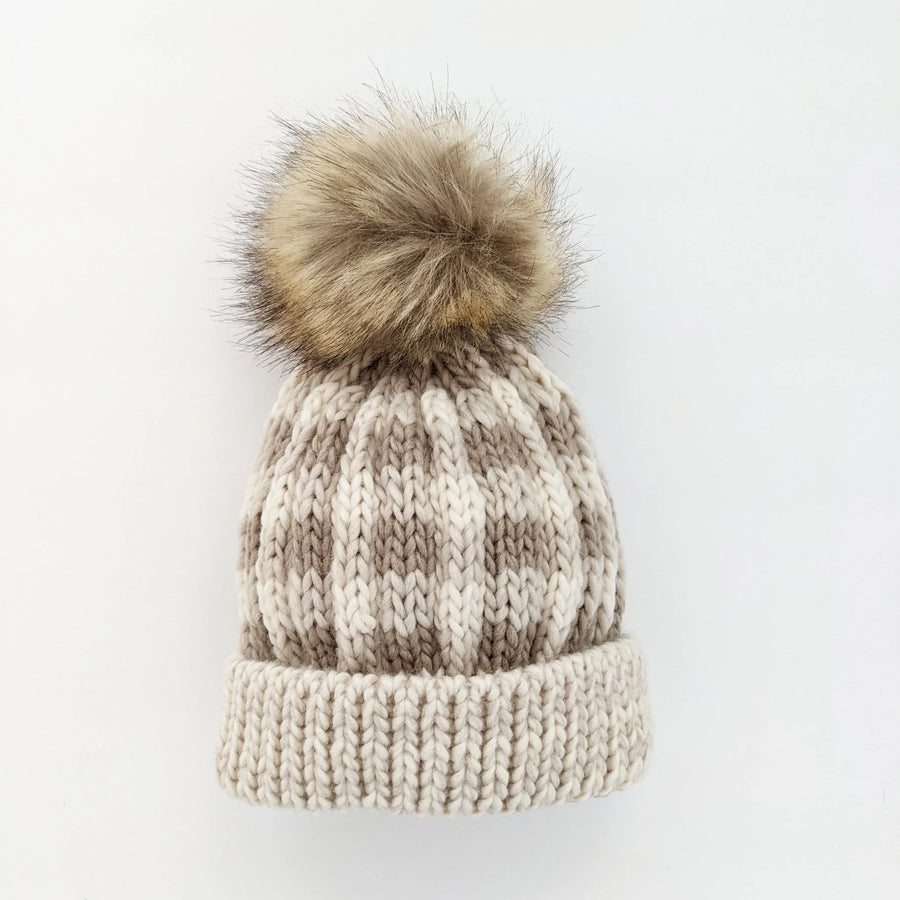 Pebble Brown Buffalo Check Beanie