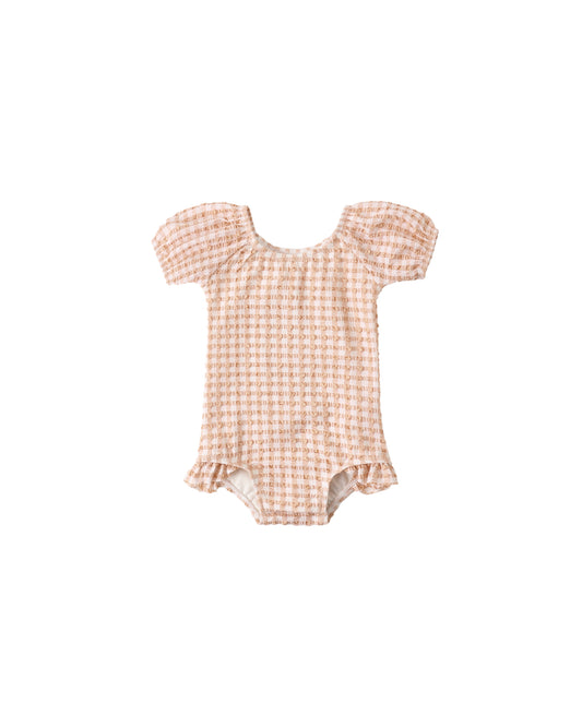 Quincy Mae - Catalina Melon Check One-Piece